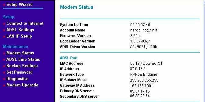 Netgear DM111P Manuale Configurazione Adsl